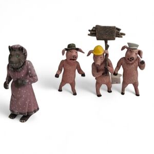 Shrek Big Bad Wolf and 3 Little Pigs Figure Lot McFarlane Dreamworks 2001